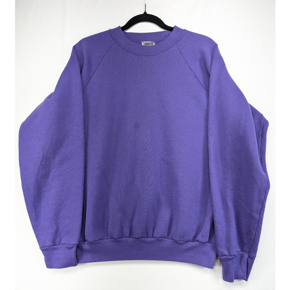 Vintage Oneita Power-Sweats Purple Crewneck Sweatshirt USA Made Mens XL 46-48